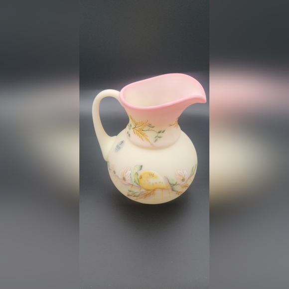 Fenton Uranium Burmese Bountiful Harvest Pitcher - Picture 4 of 6